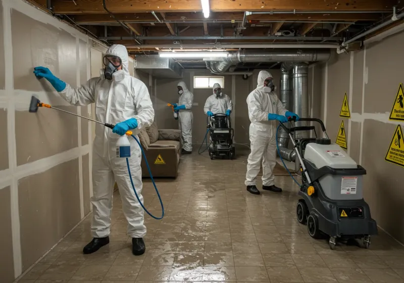 Basement Moisture Removal and Structural Drying process in Gleed, WA